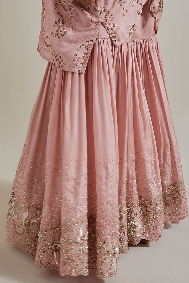 Pink Silk Hand Embellished Wedding Sharara Set by Kavita Bhartia at Pernia's Pop Up Shop