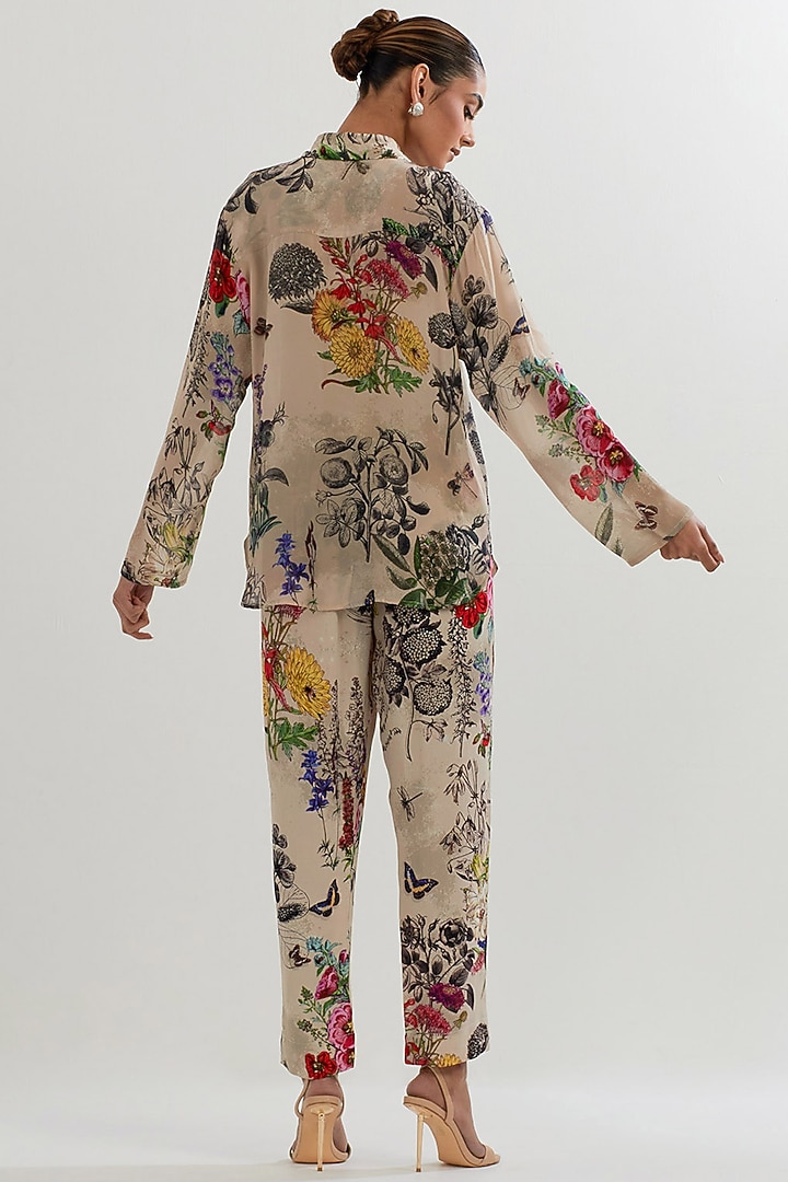 Multi-Colored Crepe & Georgette Printed Co-Ord Set by Kavita Bhartia at Pernia's Pop Up Shop