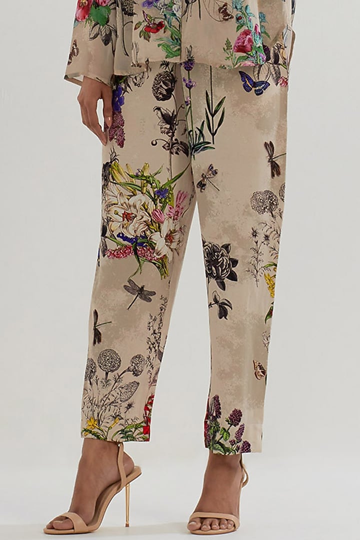 Multi-Colored Crepe & Georgette Printed Co-Ord Set by Kavita Bhartia at Pernia's Pop Up Shop