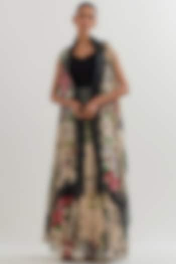 Multi-Colored Viscose Georgette Printed Skirt Set by Kavita Bhartia at Pernia's Pop Up Shop