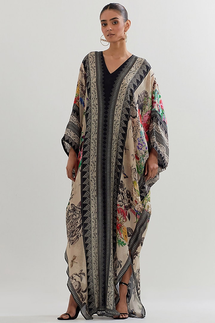 Multi-Colored Silk Printed Kaftan by Kavita Bhartia at Pernia's Pop Up Shop