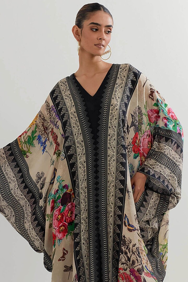Multi-Colored Silk Printed Kaftan by Kavita Bhartia at Pernia's Pop Up Shop
