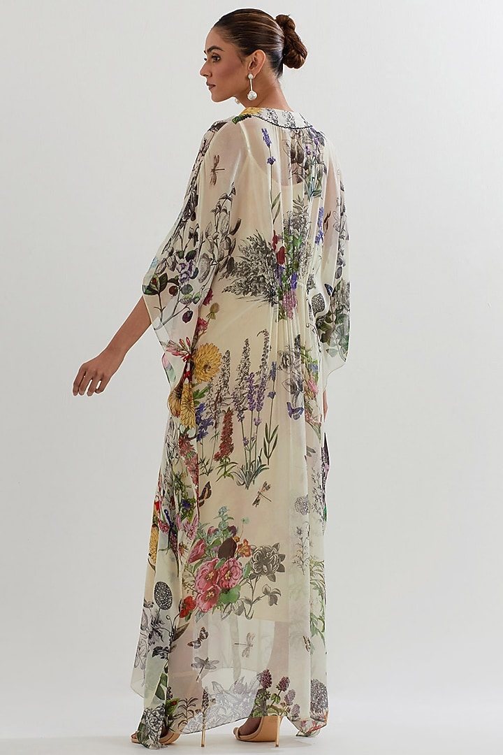 Multi-Colored Georgette Printed Kaftan by Kavita Bhartia at Pernia's Pop Up Shop