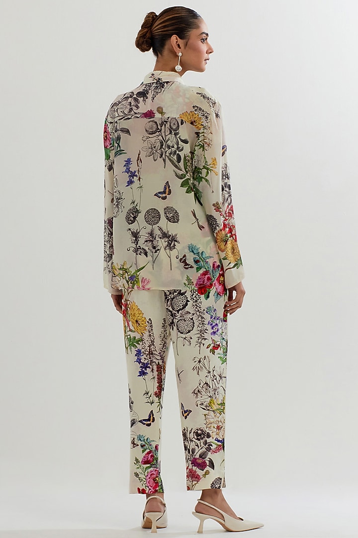 Multi-Colored Crepe & Georgette Printed Co-Ord Set by Kavita Bhartia at Pernia's Pop Up Shop