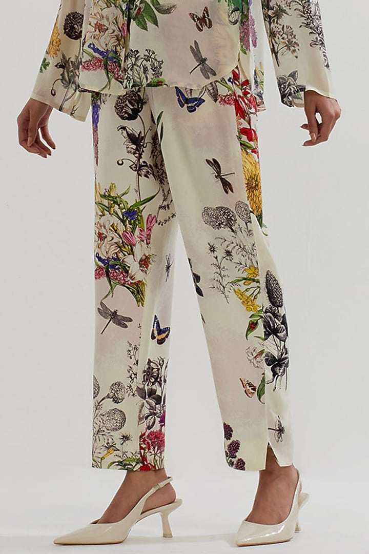 Multi-Colored Crepe & Georgette Printed Co-Ord Set by Kavita Bhartia at Pernia's Pop Up Shop