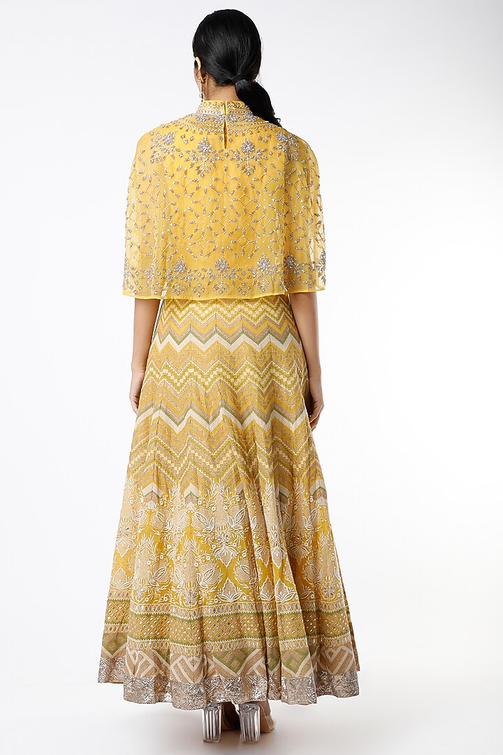 Mango Chanderi Gota Patti Embroidered Skirt Set by Kavita Bhartia at Pernia's Pop Up Shop