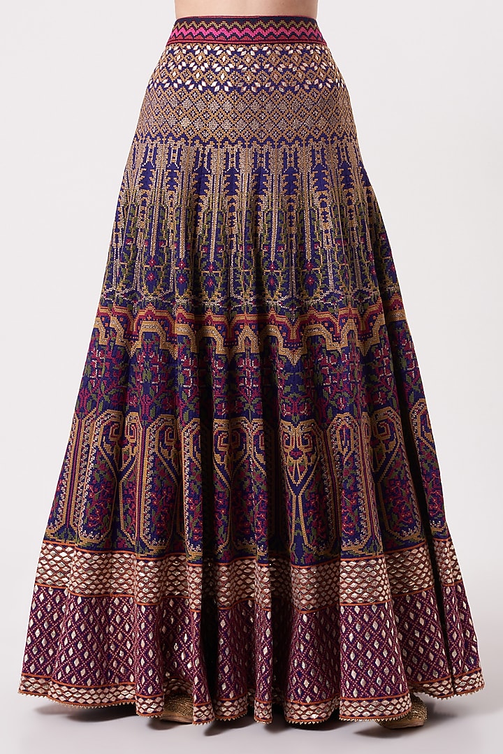 Purple Embroidered Skirt Set by Kavita Bhartia at Pernia's Pop Up Shop