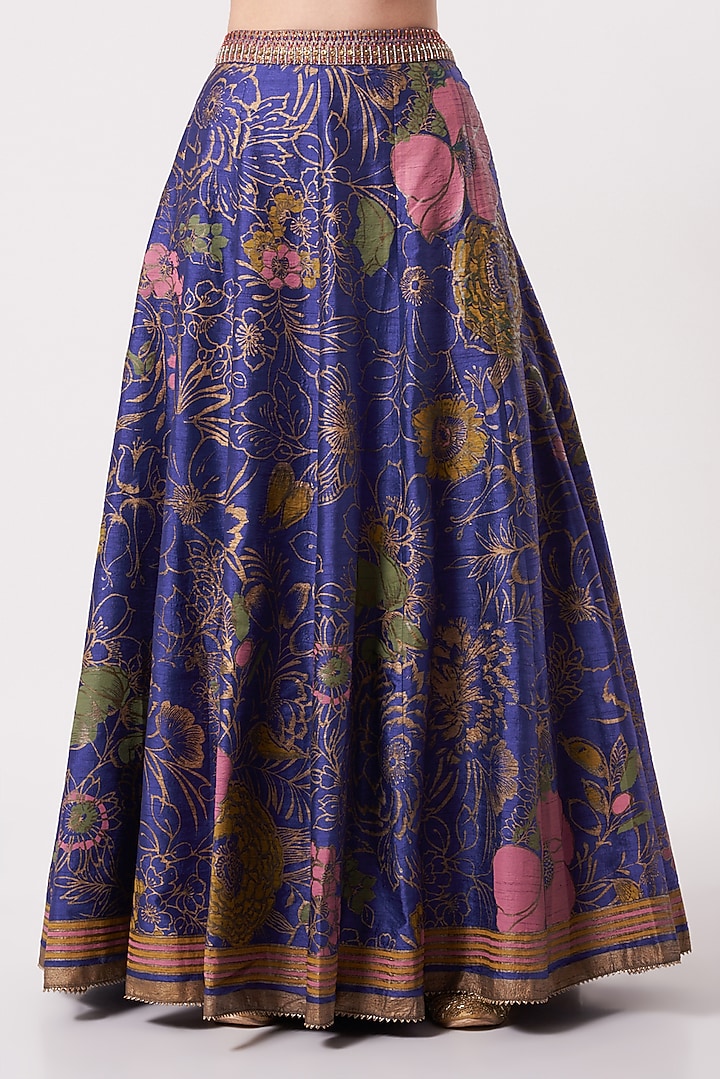 Purple Floral Printed Skirt Set by Kavita Bhartia at Pernia's Pop Up Shop
