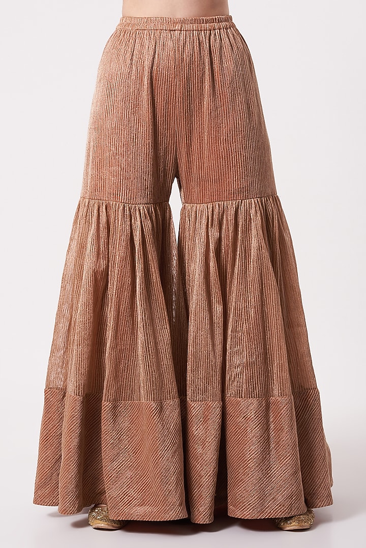 Rust Embroidered Bridal Sharara Set by Kavita Bhartia at Pernia's Pop Up Shop
