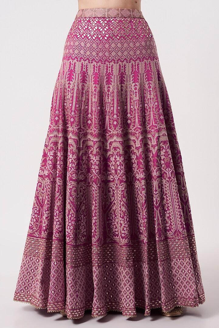 Hot Pink Dupion Embroidered Wedding Lehenga Set by Kavita Bhartia at Pernia's Pop Up Shop