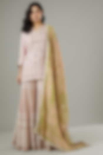 Pink Embroidered Sharara Set by Kavita Bhartia at Pernia's Pop Up Shop