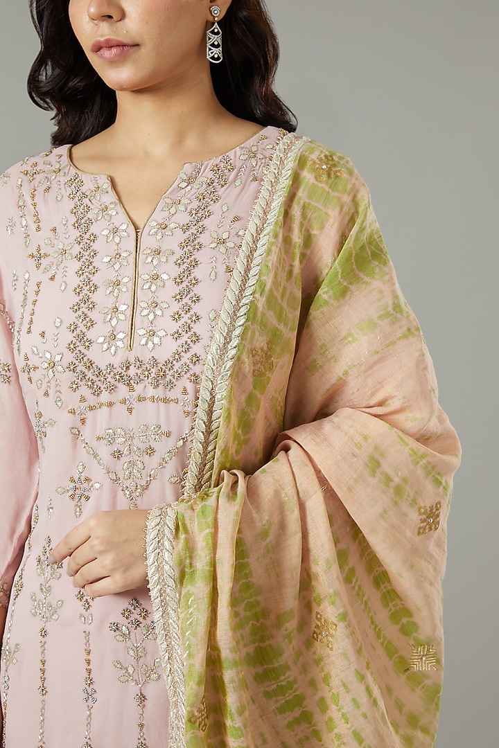 Pink Embroidered Bridal Sharara Set by Kavita Bhartia at Pernia's Pop Up Shop