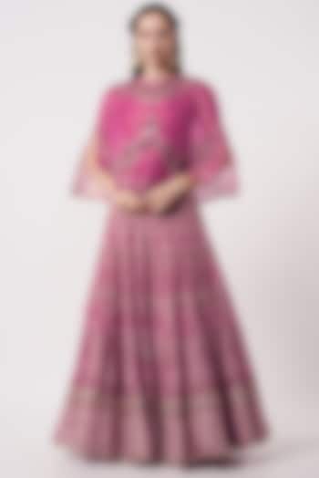 Hot Pink Dupion Embroidered Wedding Lehenga Set by Kavita Bhartia at Pernia's Pop Up Shop