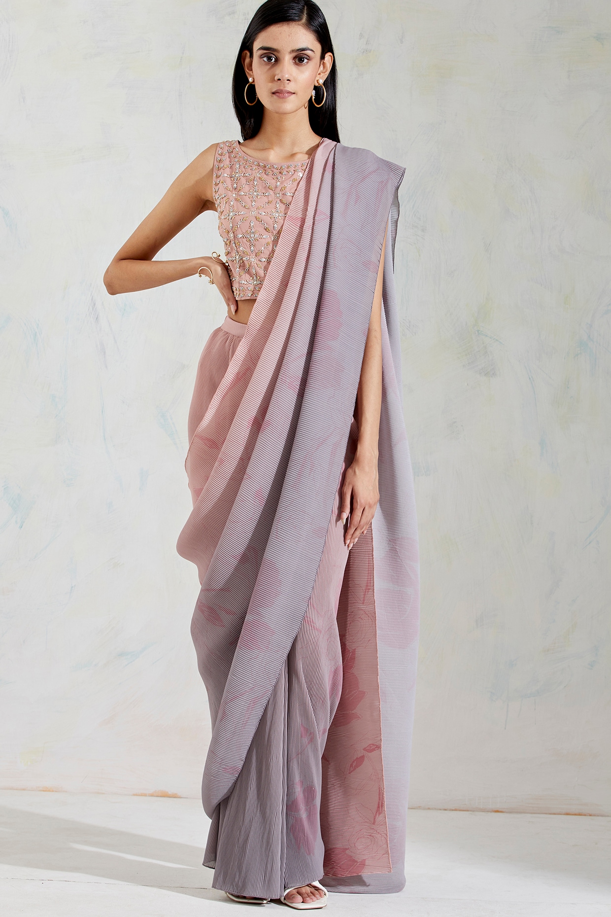 Buy Koala Grey Cotton Saree online-KARAGIRI | FESTIVE SALE – Karagiri