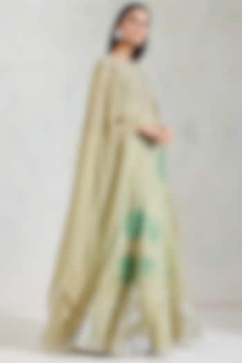 Green Hand Block Printed Skirt Set by Kavita Bhartia