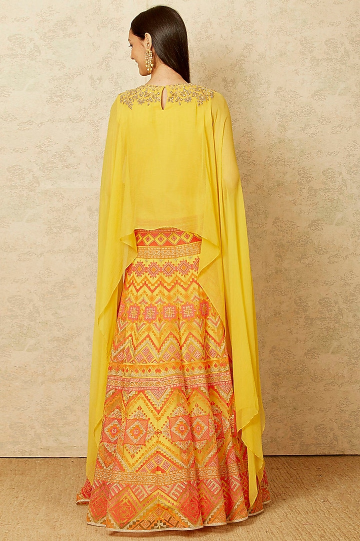 Yellow Embroidered Dress With Dupatta by Kavita Bhartia at Pernia's Pop Up Shop