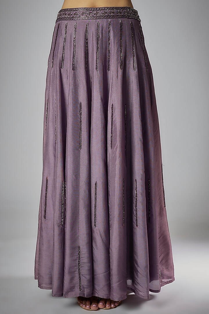 Purple Silk Embroidered Wedding Lehenga Set by Kshitij Choudhary at Pernia's Pop Up Shop