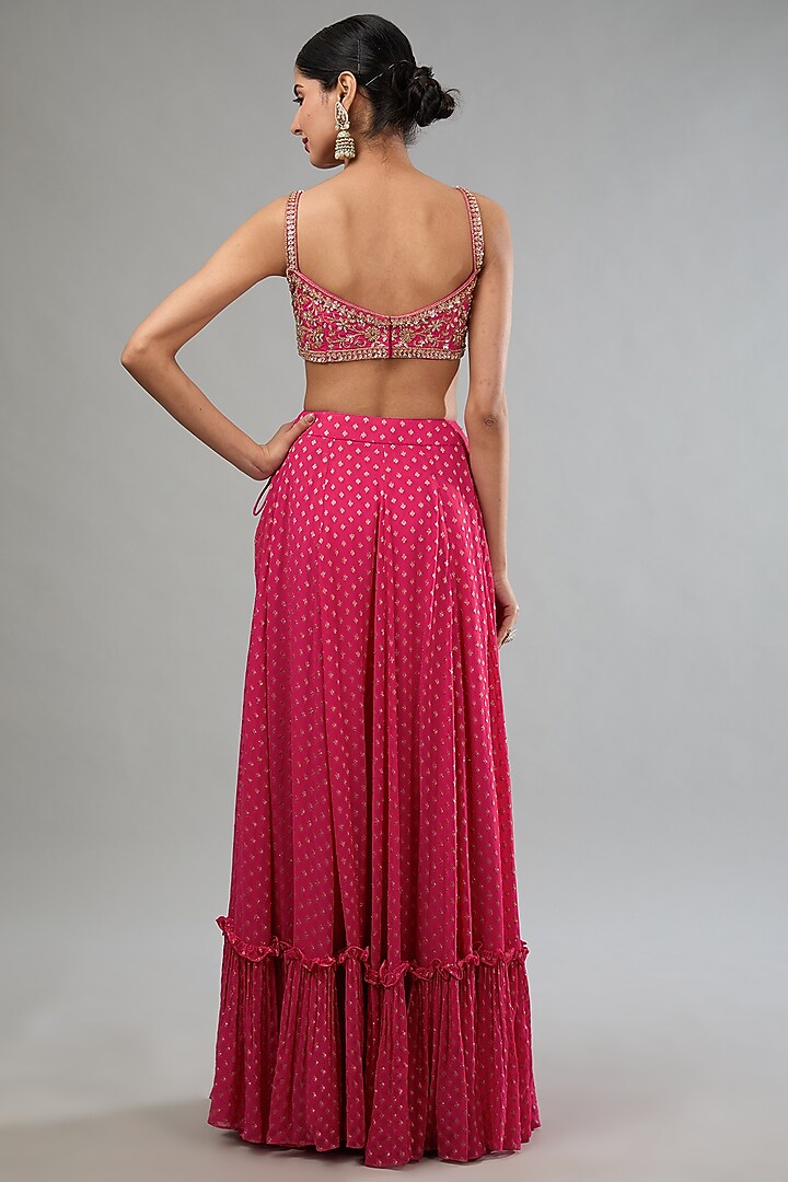 Pink Banarasi Georgette Skirt Set by Kapda Dori at Pernia's Pop Up Shop