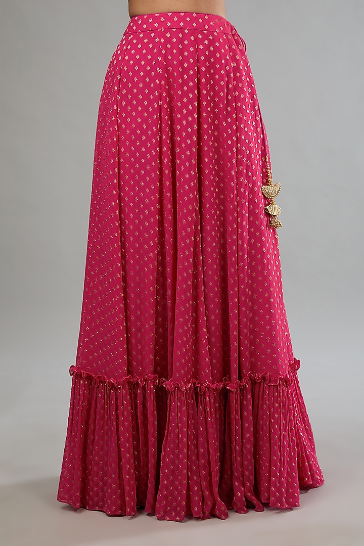 Pink Banarasi Georgette Skirt Set by Kapda Dori at Pernia's Pop Up Shop