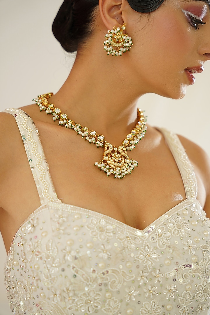 White Georgette Hand Embroidered Bridal Sharara Set by Kapda Dori at Pernia's Pop Up Shop