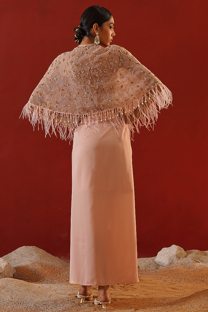 Blush Pink Satin Dhoti Set by Kapda Dori at Pernia's Pop Up Shop