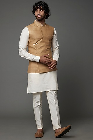 Light Brown Matka Bundi Jacket by Kaleidoscope
