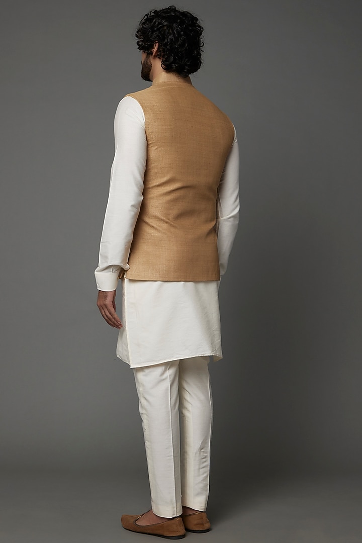 Light Brown Matka Bundi Jacket by Kaleidoscope at Pernia's Pop Up Shop