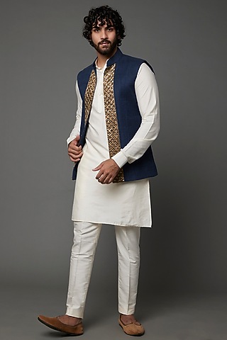 Dark Blue Matka Bundi Jacket by Kaleidoscope