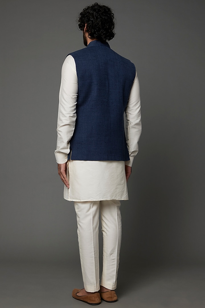 Dark Blue Matka Bundi Jacket by Kaleidoscope at Pernia's Pop Up Shop