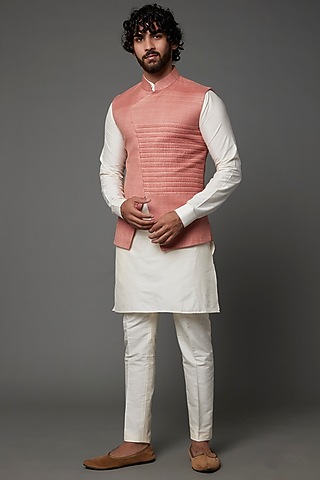 Peach Pink Matka Bundi Jacket by Kaleidoscope