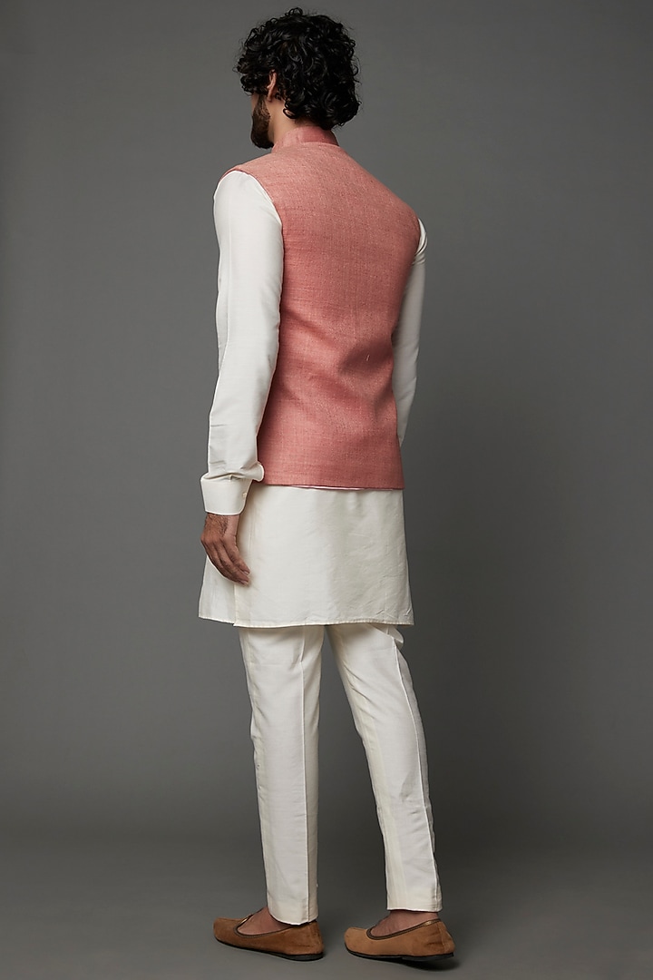 Peach Pink Matka Bundi Jacket by Kaleidoscope at Pernia's Pop Up Shop