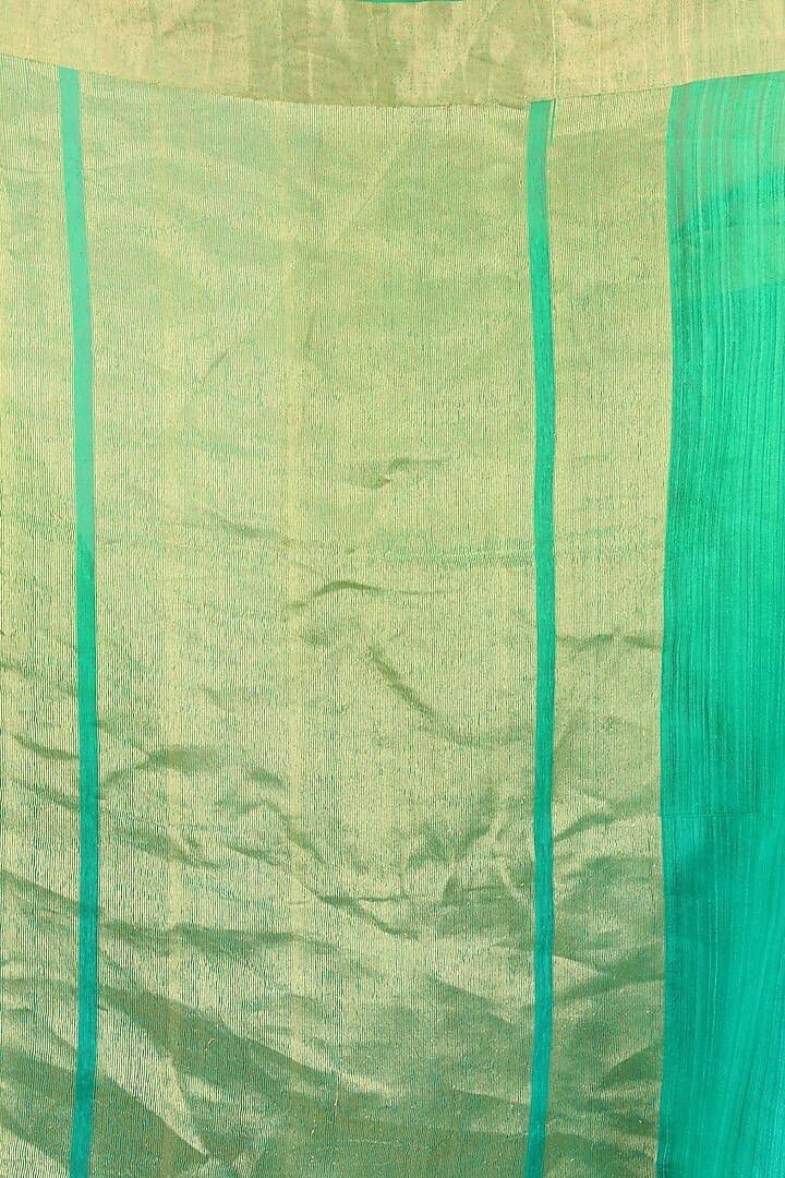 Sea green and parrot green shaded handloom saree available only at Pernia's Pop Up Shop.