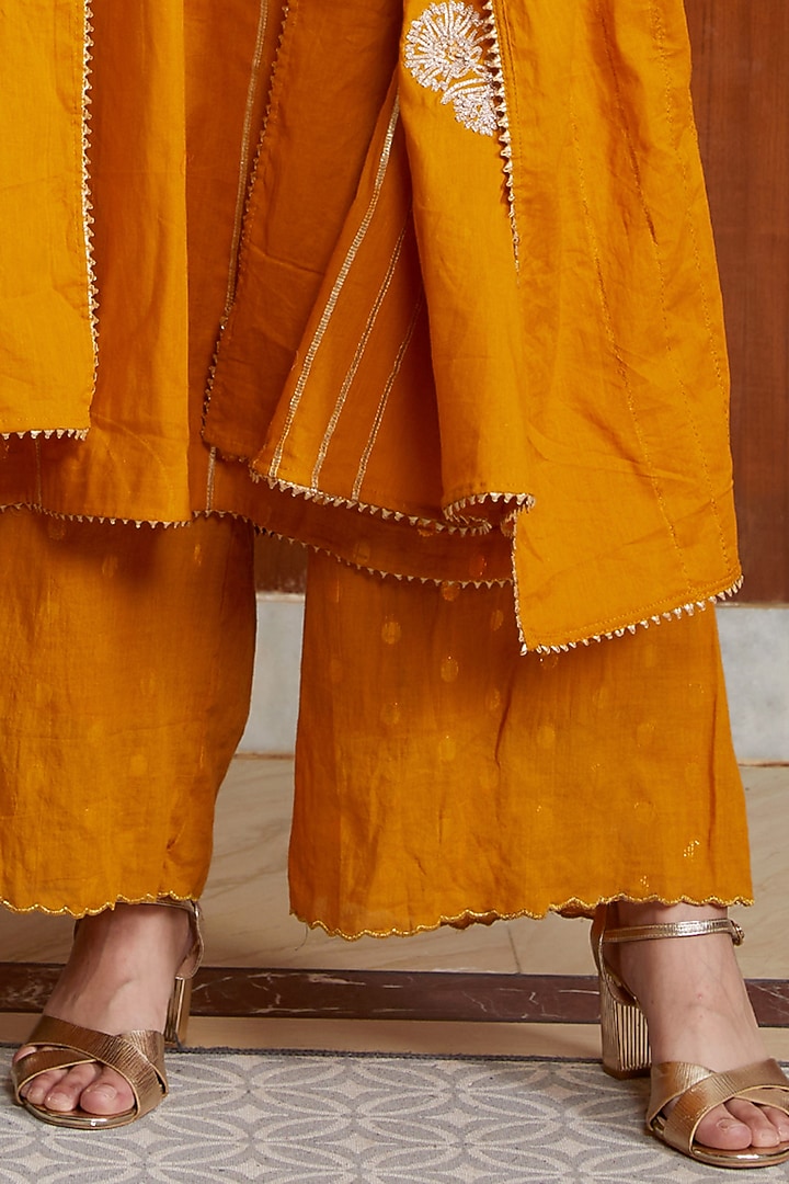 Yellow Soft Cotton Kurta Set by Kefi Collections at Pernia's Pop Up Shop