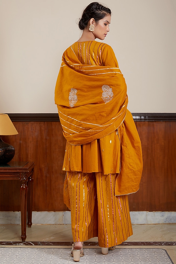 Yellow Soft Cotton Kurta Set by Kefi Collections at Pernia's Pop Up Shop