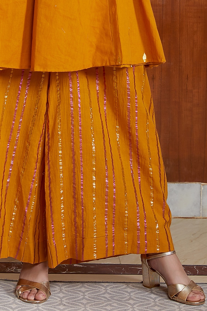 Yellow Soft Cotton Kurta Set by Kefi Collections at Pernia's Pop Up Shop