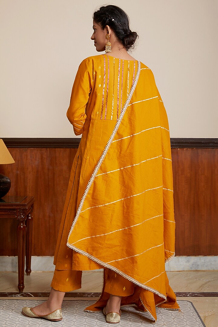 Yellow Soft Cotton Kurta Set by Kefi Collections at Pernia's Pop Up Shop