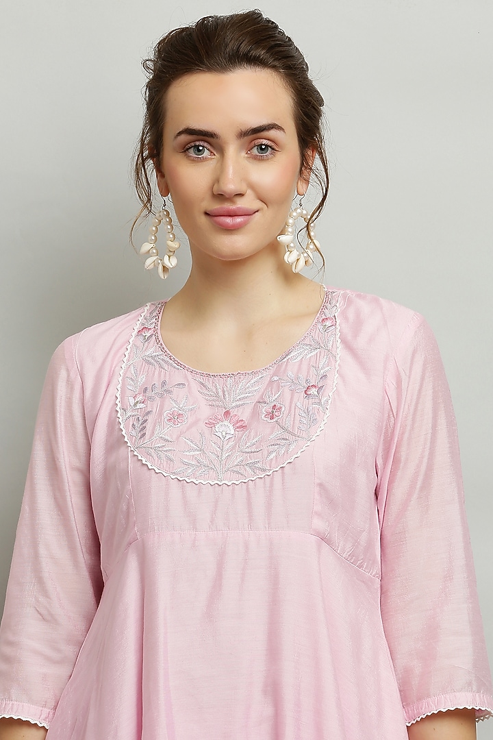 Pink Cotton Chanderi Gharara Set by Kefi Collections at Pernia's Pop Up Shop