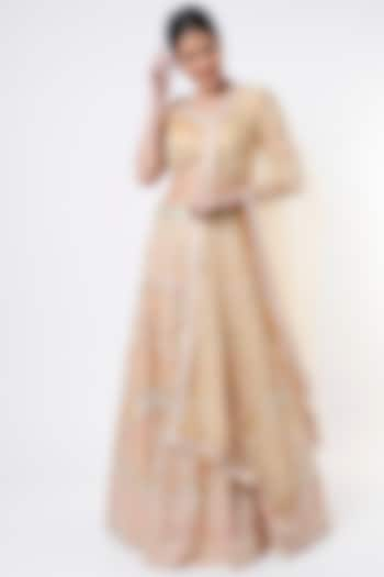 Yellow Wedding Lehenga Set With Thread Work by Kashmiraa at Pernia's Pop Up Shop