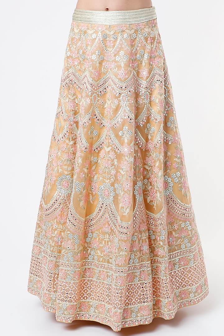 Yellow Wedding Lehenga Set With Thread Work by Kashmiraa at Pernia's Pop Up Shop