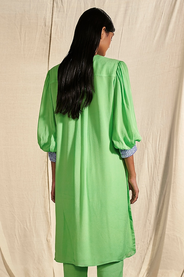 Mint Chinon Chiffon Cutdana Work Kurta Set by Kashmiraa at Pernia's Pop Up Shop