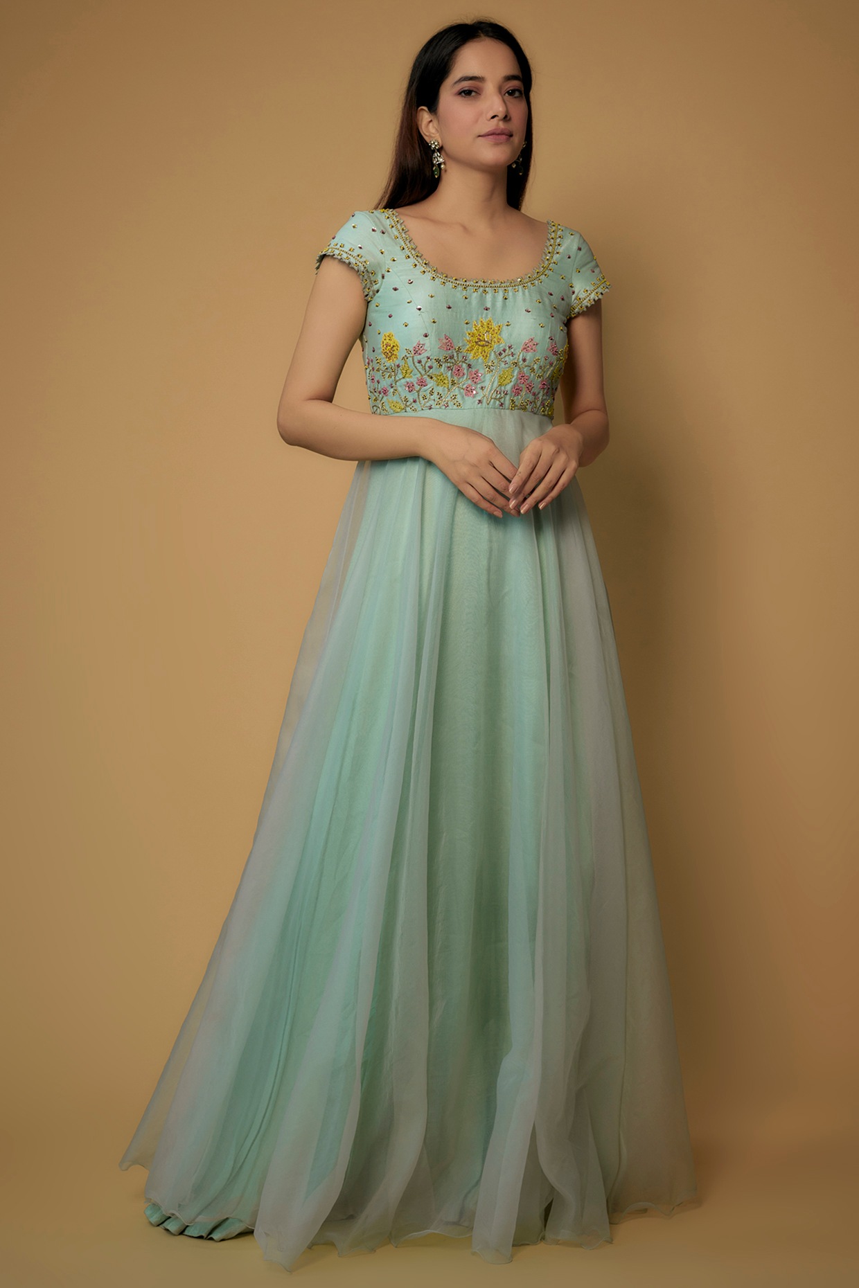 Mint Green Organza Embroidered Dress by Keerthi Kadire at Pernia's Pop Up  Shop 2026