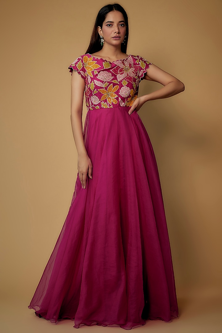 Pink Organza Embroidered Dress Design by Keerthi Kadire at Pernia's Pop ...