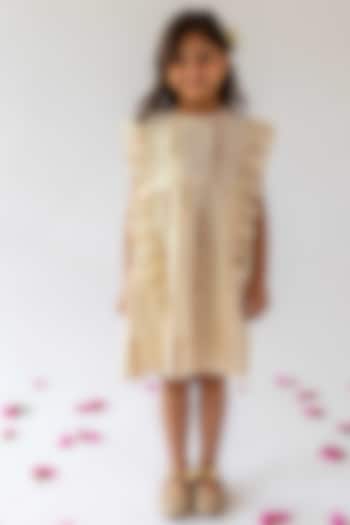 Ivory Ruffled Dress For Girls by Kevaclothing
