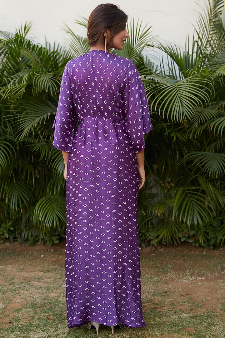 Violet Printed Cowl Summer Dress by Ruchira Nangalia at Pernia's Pop Up Shop