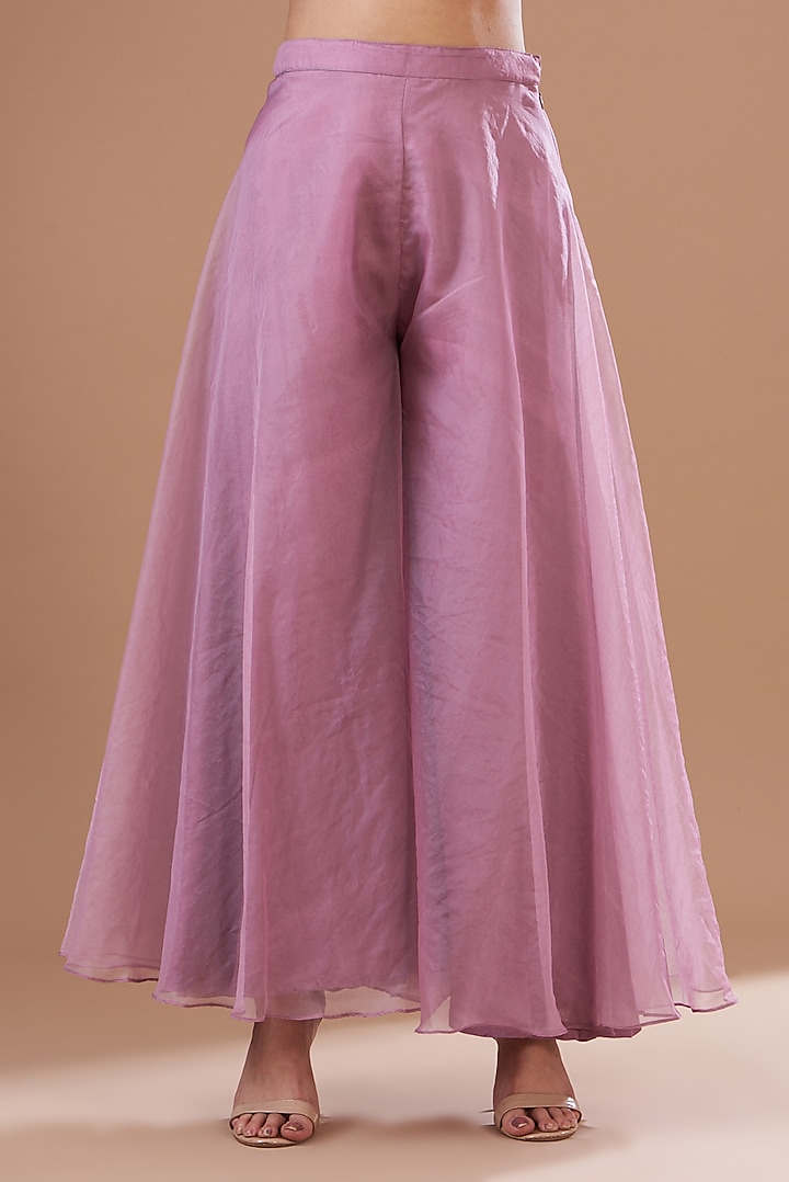 Lilac Organza Embroidered Cape Set by KAIA at Pernia's Pop Up Shop