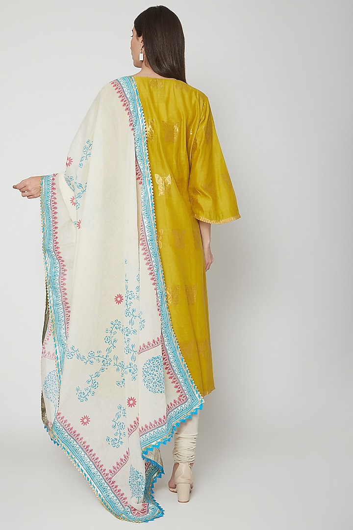 Off White Tree Printed Dupatta by KAIA at Pernia's Pop Up Shop