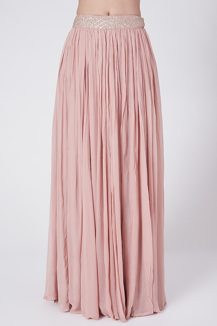 Dusky Pink Embroidered Lehenga Set by KAIA at Pernia's Pop Up Shop