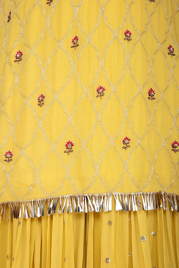 Yellow Embroidered Wedding Sharara Set by KAIA at Pernia's Pop Up Shop