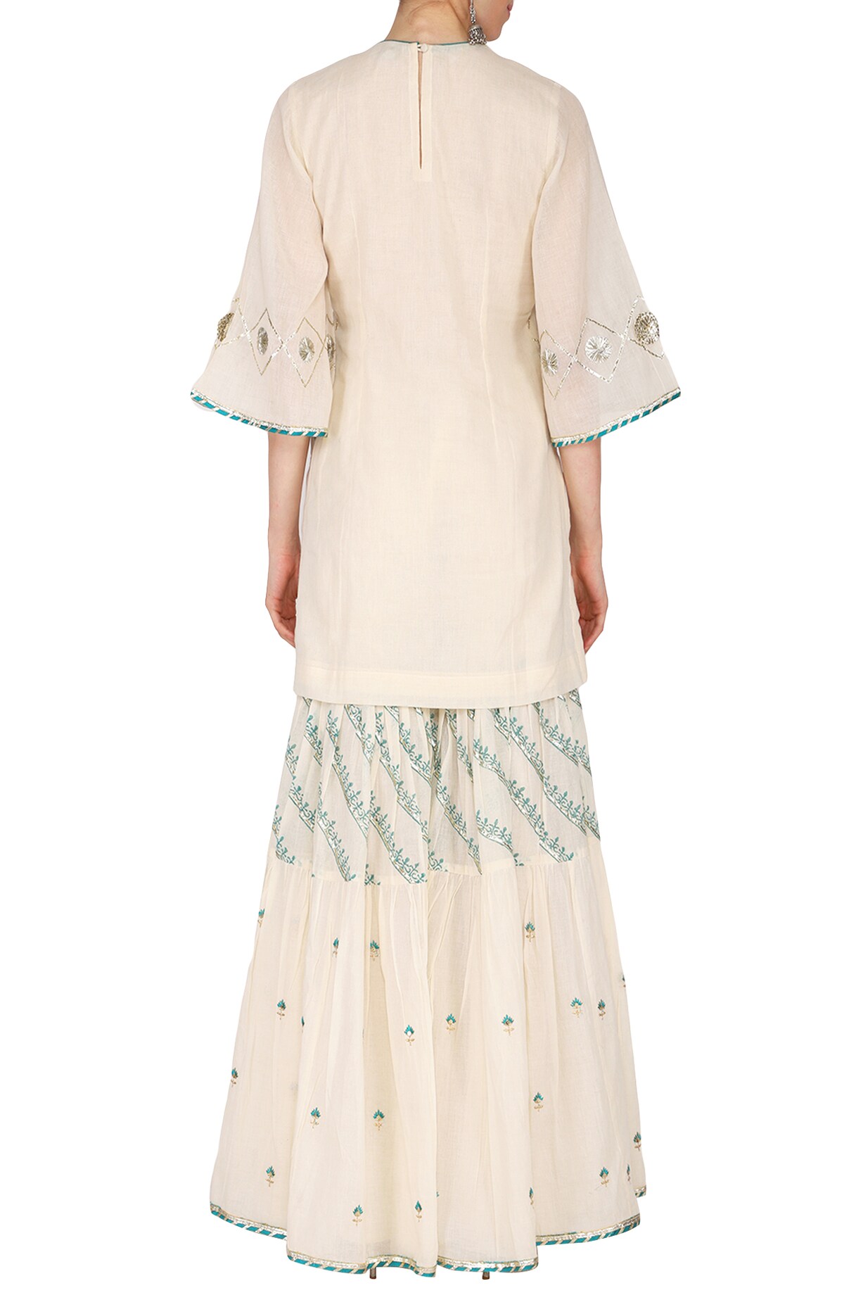Off-White Printed Cotton Gharara