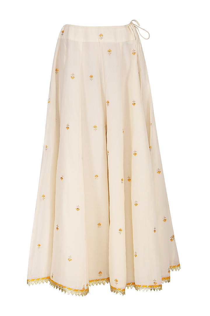 Off White Embroidered Printed Party Wear Sharara Set by KAIA at Pernia's Pop Up Shop